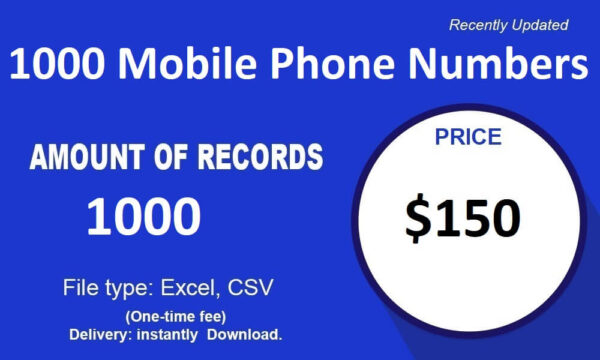 1000 Mobile Phone Number Datas