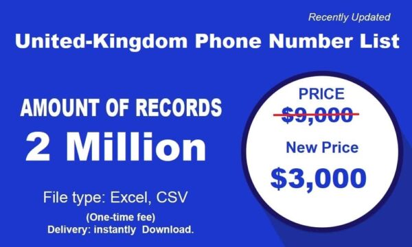 1 Millions UK Mobile Phone Number Data